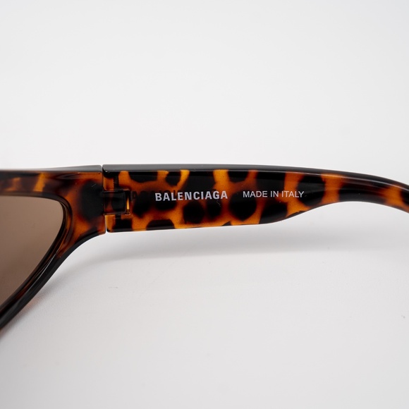 BALENCIAGA FENNEC Brown Angular Oval Sunglasses oversized frame - Picture 5 of 8